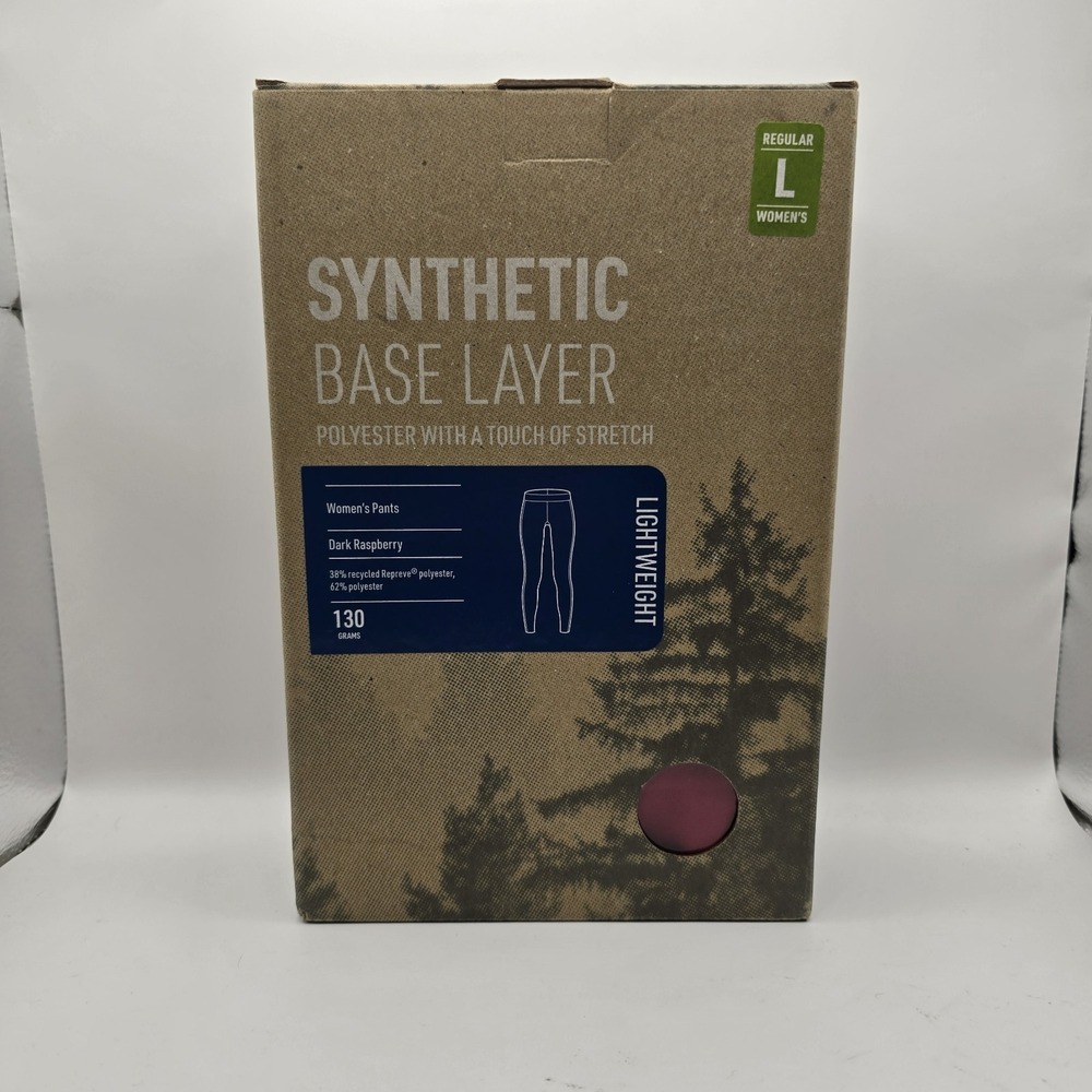 L.L.Bean Women's Synthetic Base Layer Pants Dark Raspberry Large Regular NWT